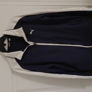 Puma T7 Track 68 Men's Zip Up Jacket. Size Large. Navy & White.